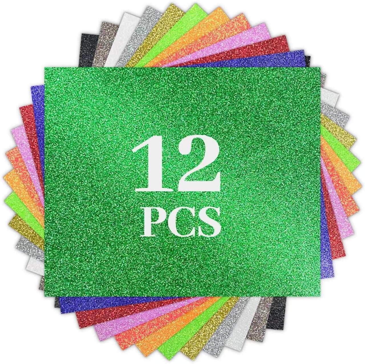 Glitter HTV Heat Transfer Vinyl Bundle - 12 Pack 12 "X10 Glitter Iron
